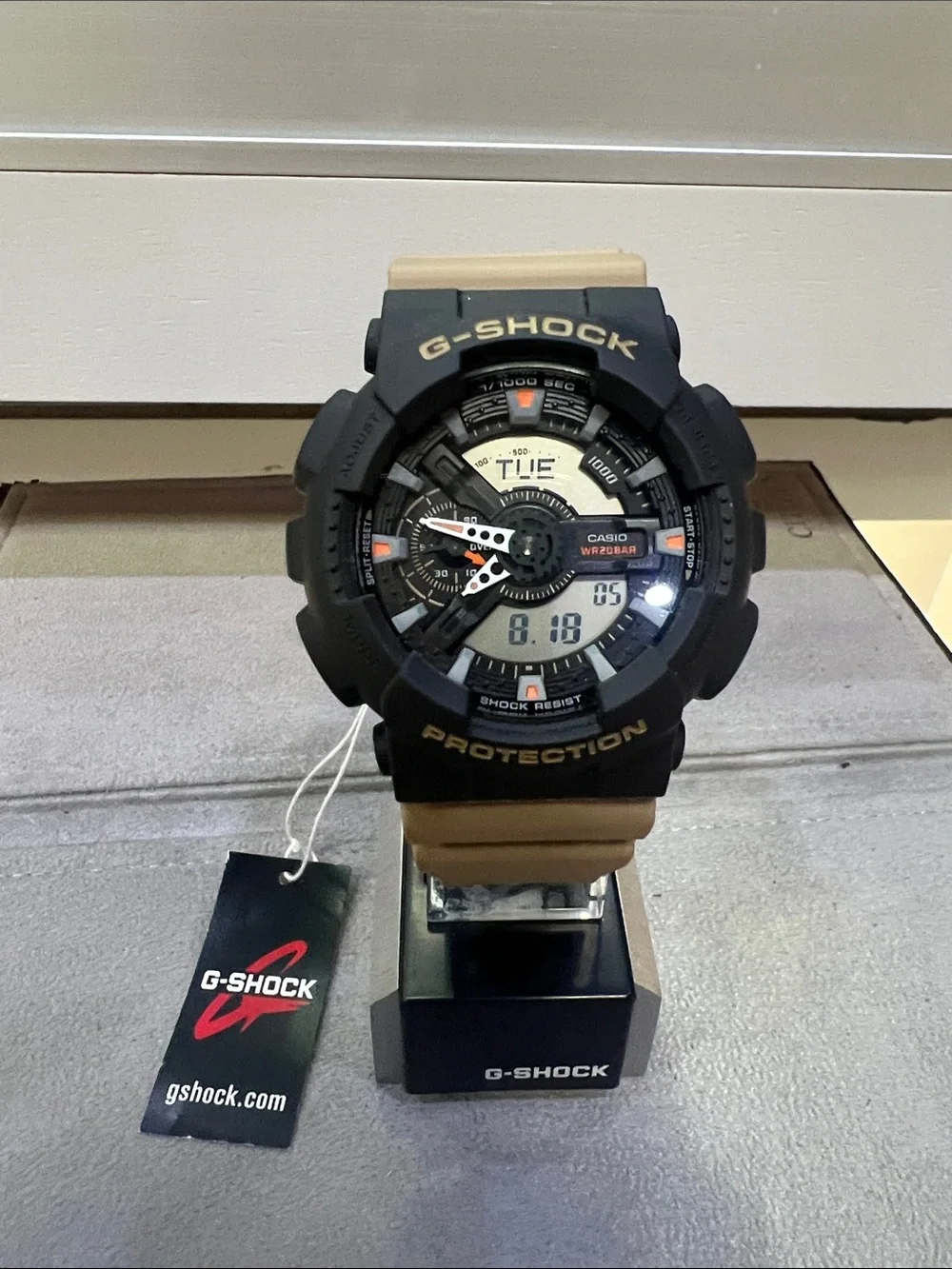 G-Shock Men’s Black and Tan Analog-Digital Shock-Resist Watch